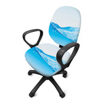 Water Wave Print Office Chair Cover