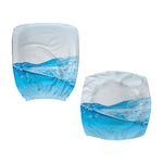 Water Wave Print Office Chair Cover
