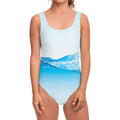 Water Wave Print One Piece Swimsuit