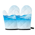 Water Wave Print Oven Mitts