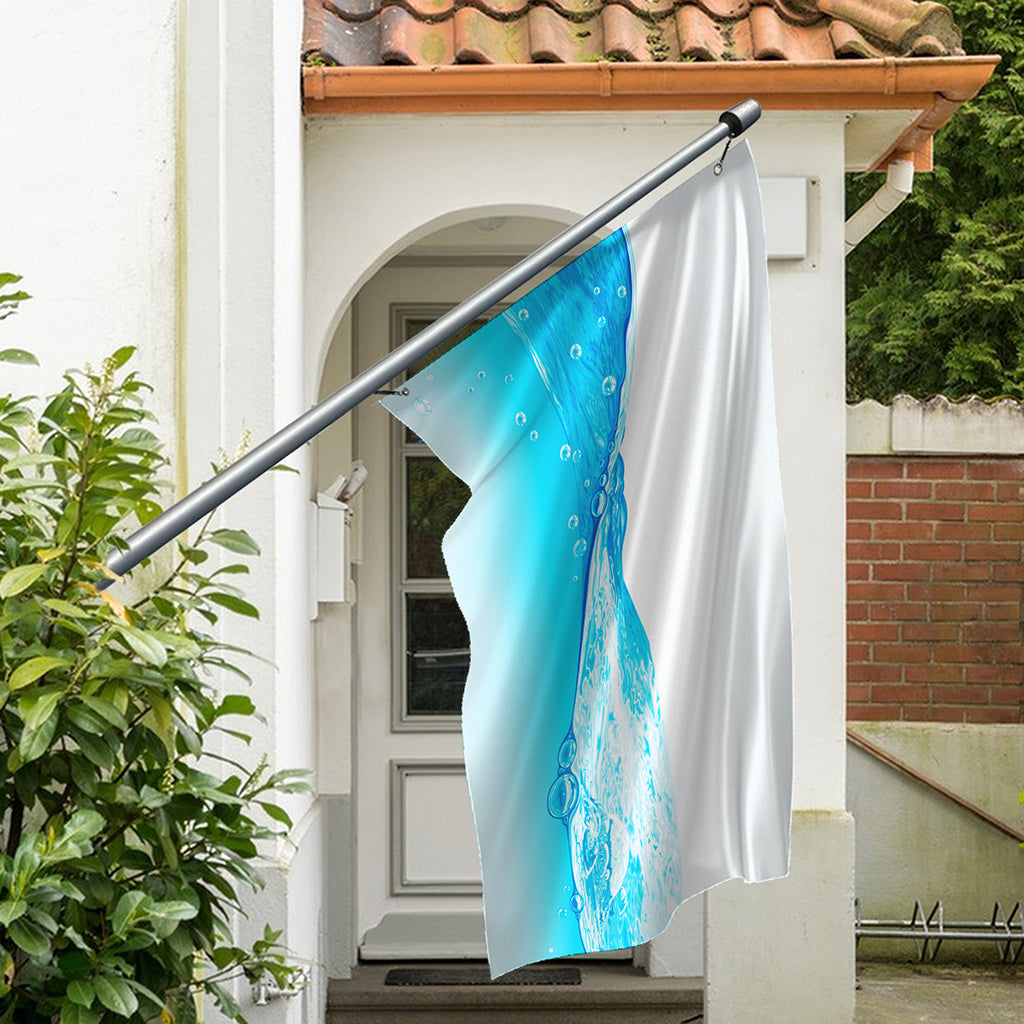 Water Wave Print Polyester Flag