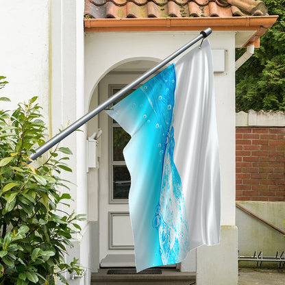 Water Wave Print Polyester Flag