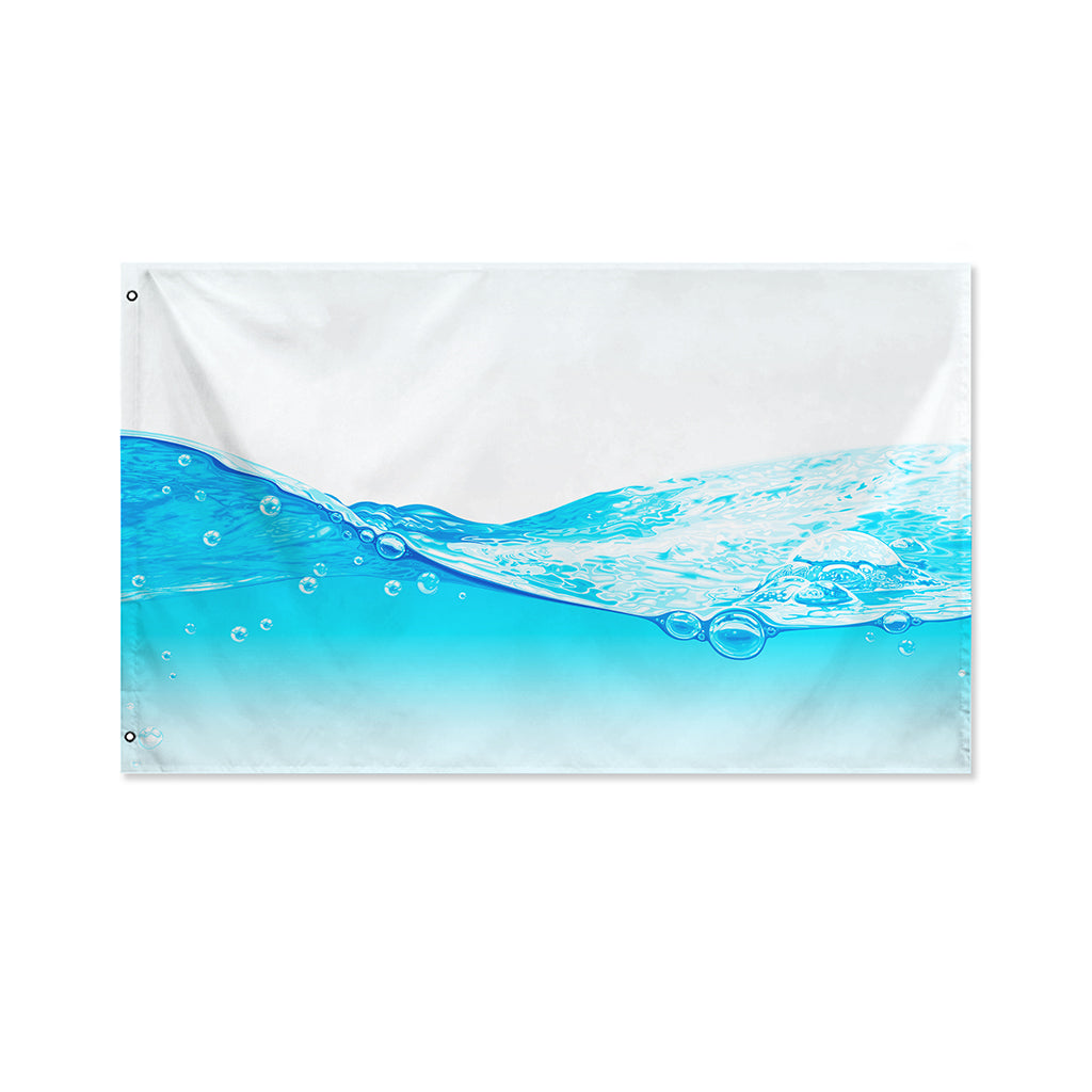 Water Wave Print Polyester Flag
