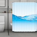 Water Wave Print Polyester Shower Curtain