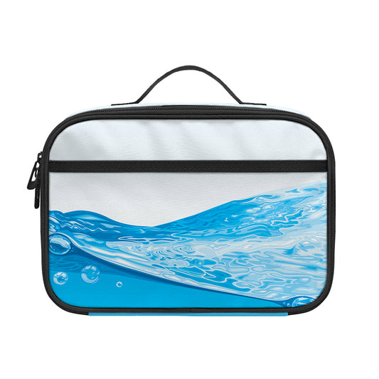 Water Wave Print Portable Lunch Bag