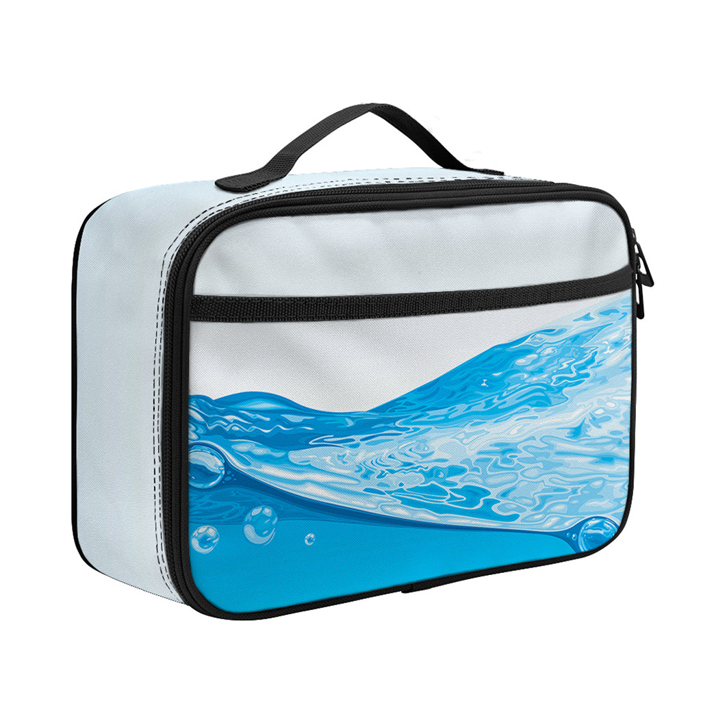 Water Wave Print Portable Lunch Bag