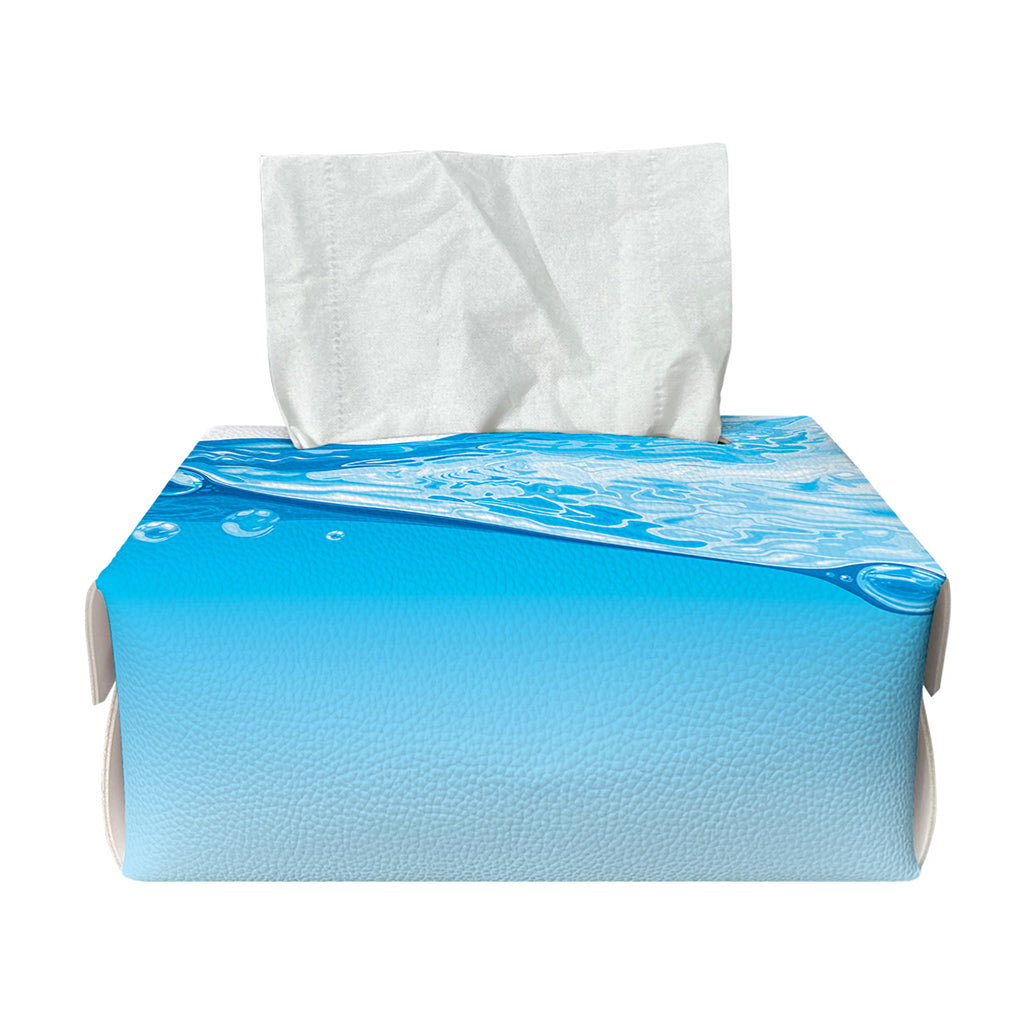 Water Wave Print Rectangle Tissue Box Cover