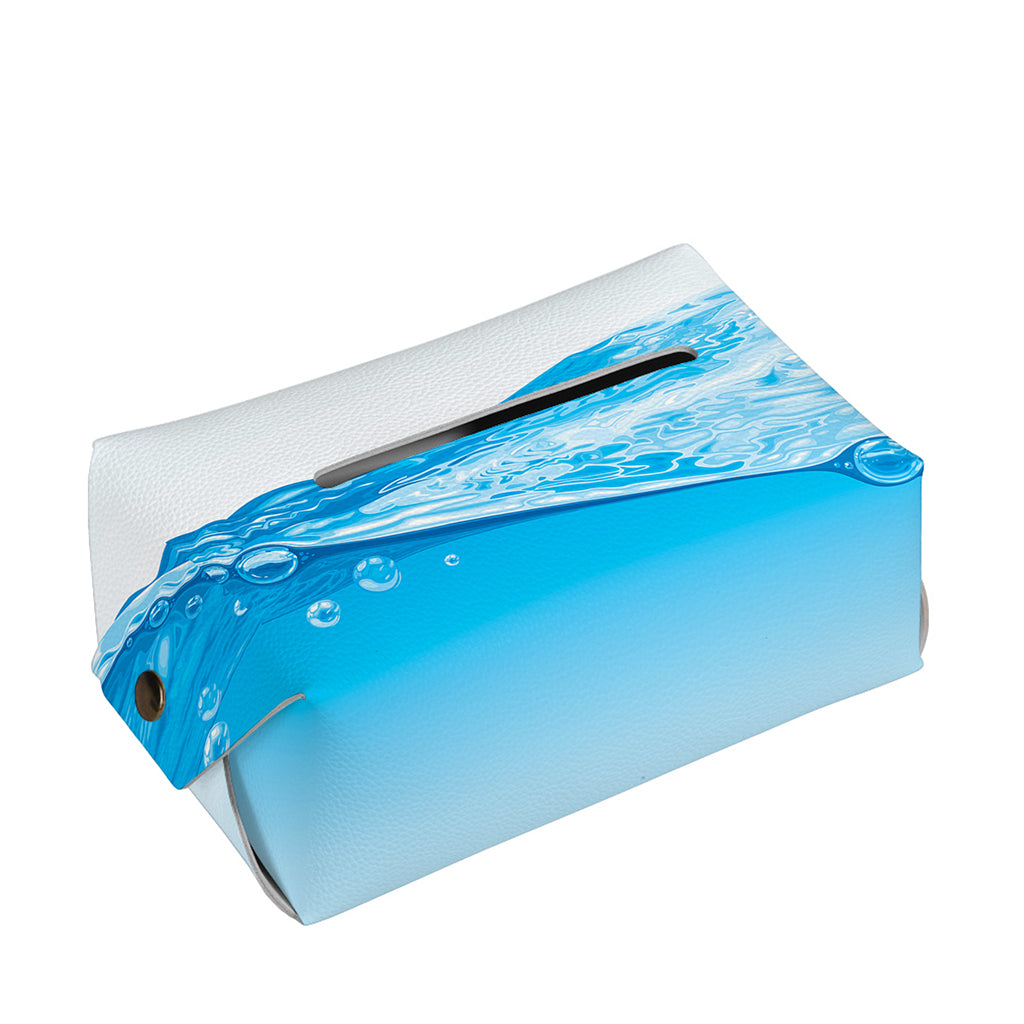 Water Wave Print Rectangle Tissue Box Cover