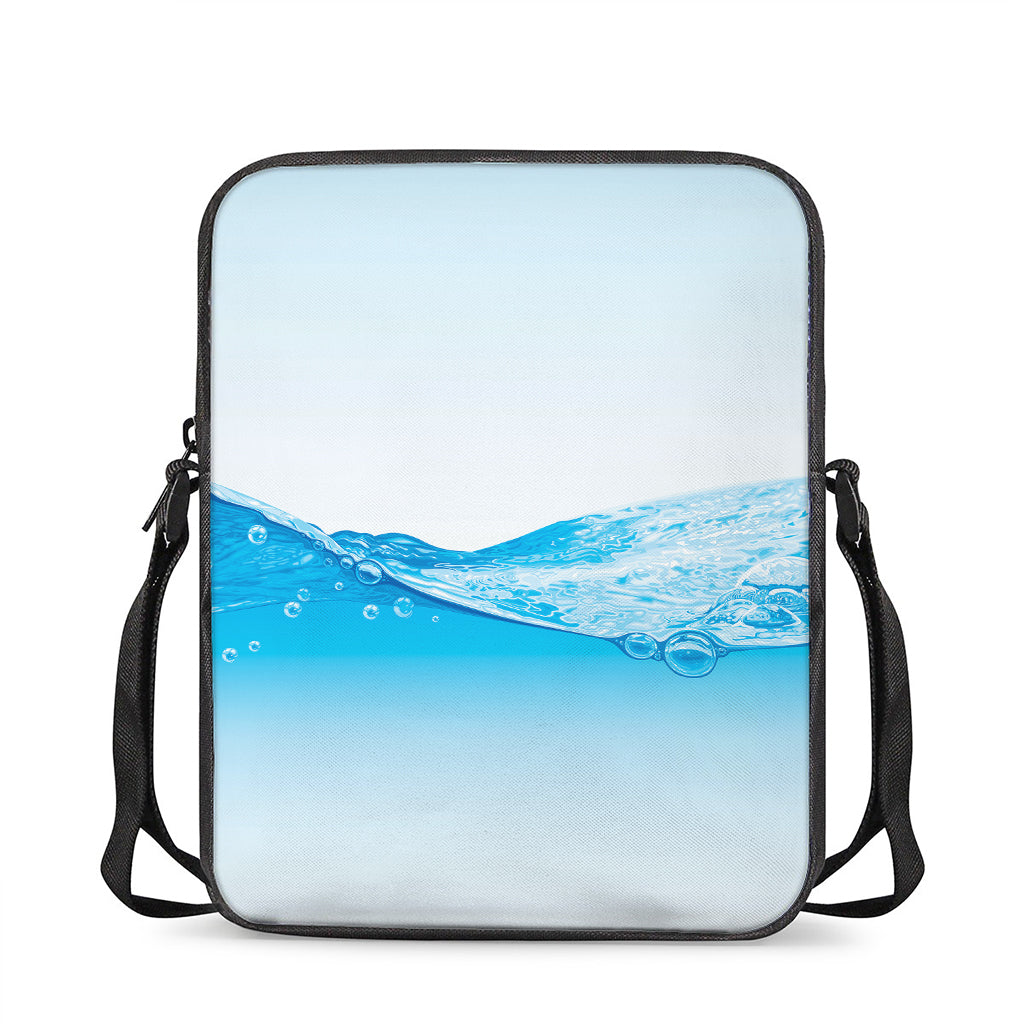 Water Wave Print Rectangular Crossbody Bag