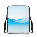 Water Wave Print Rectangular Crossbody Bag