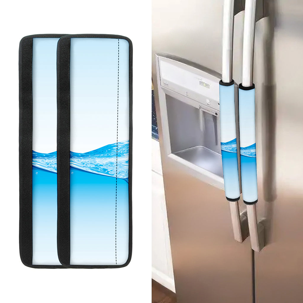 Water Wave Print Refrigerator Handle Covers