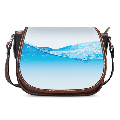 Water Wave Print Saddle Bag