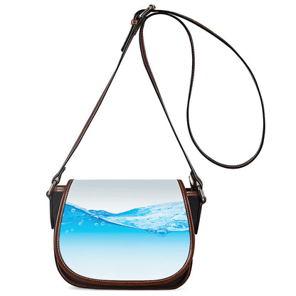 Water Wave Print Saddle Bag