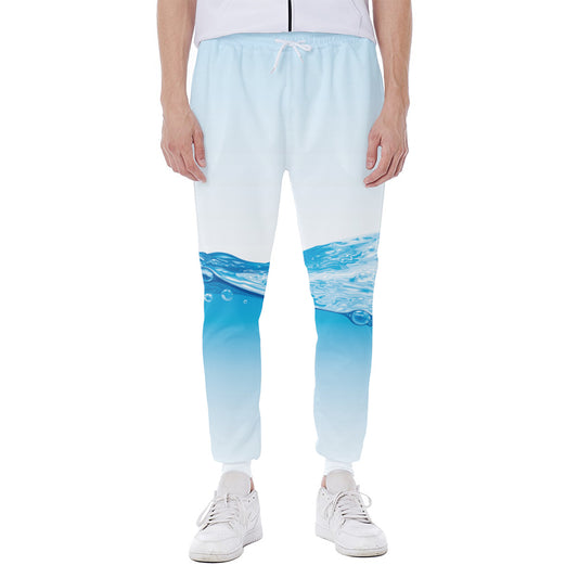 Water Wave Print Scuba Joggers