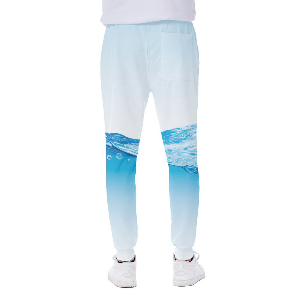 Water Wave Print Scuba Joggers