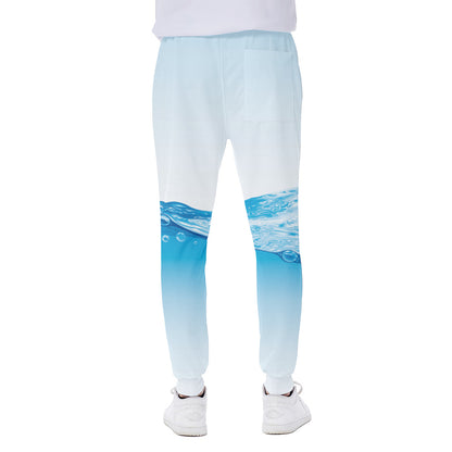 Water Wave Print Scuba Joggers