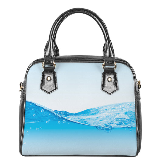 Water Wave Print Shoulder Handbag