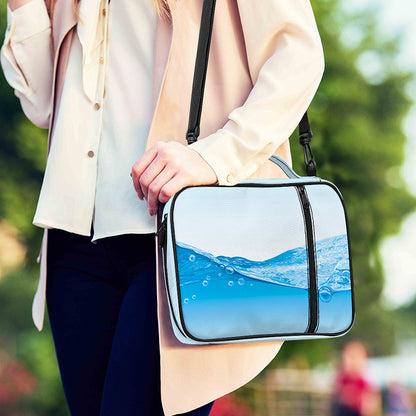 Water Wave Print Shoulder Strap Bible Bag