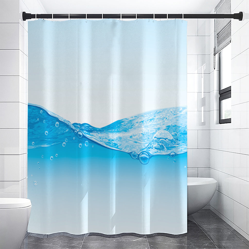 Water Wave Print Shower Curtain