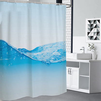 Water Wave Print Shower Curtain