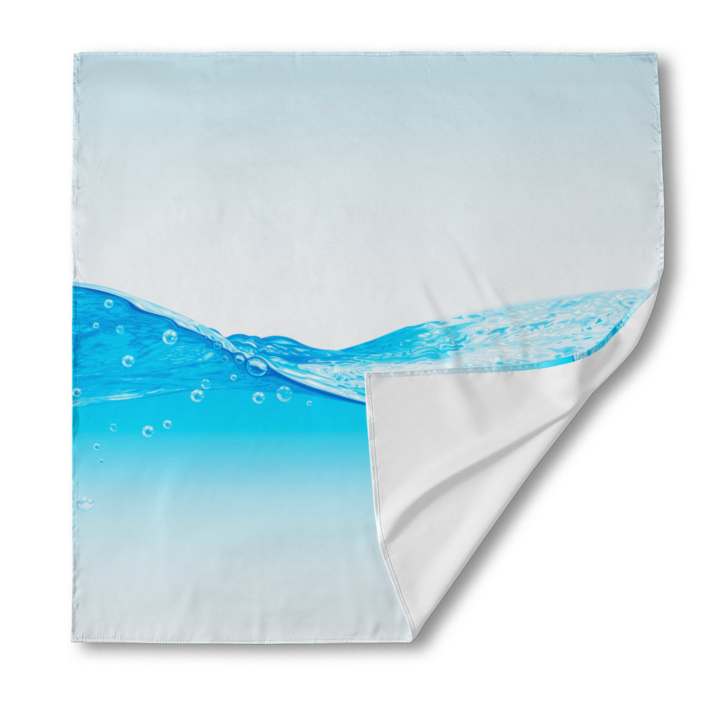 Water Wave Print Silk Bandana