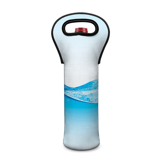 Water Wave Print Single Neoprene Wine Tote