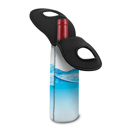 Water Wave Print Single Neoprene Wine Tote