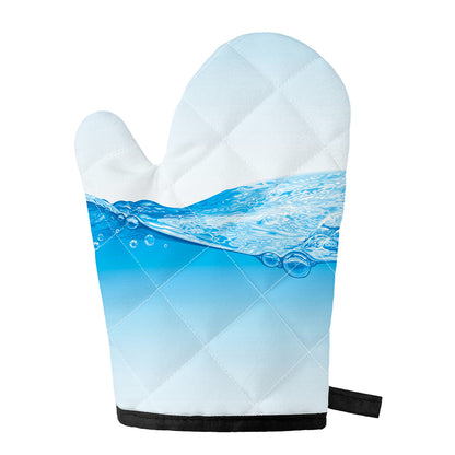 Water Wave Print Single Oven Mitt
