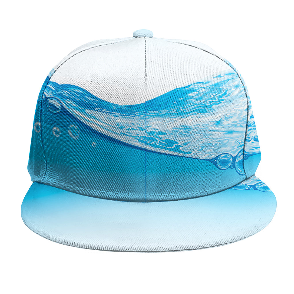 Water Wave Print Snapback Cap