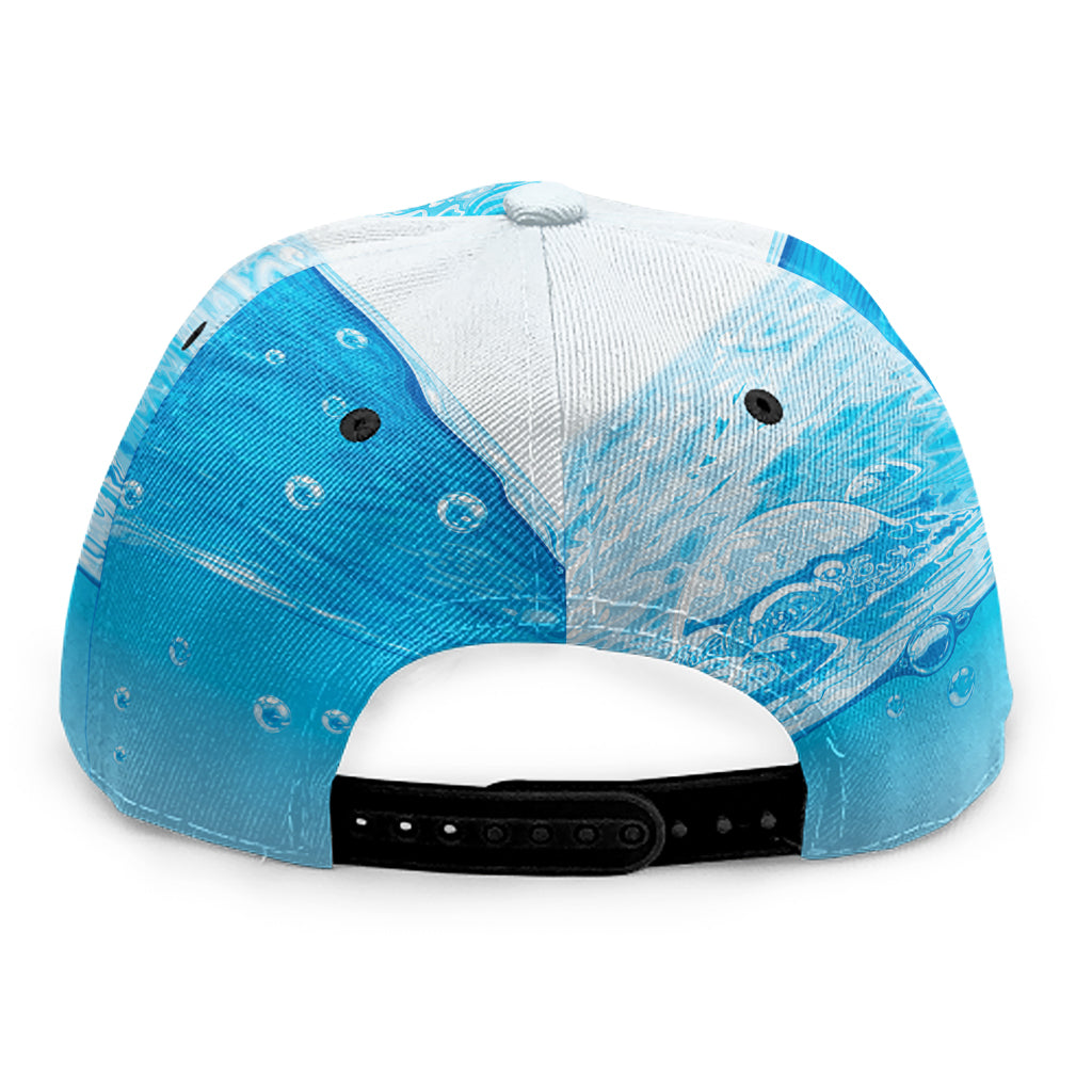 Water Wave Print Snapback Cap