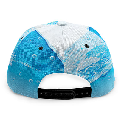 Water Wave Print Snapback Cap