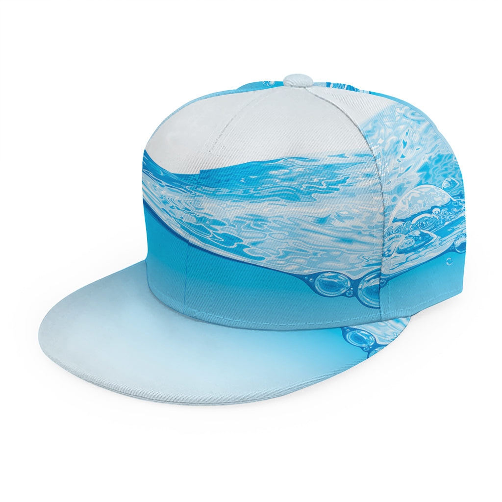 Water Wave Print Snapback Cap