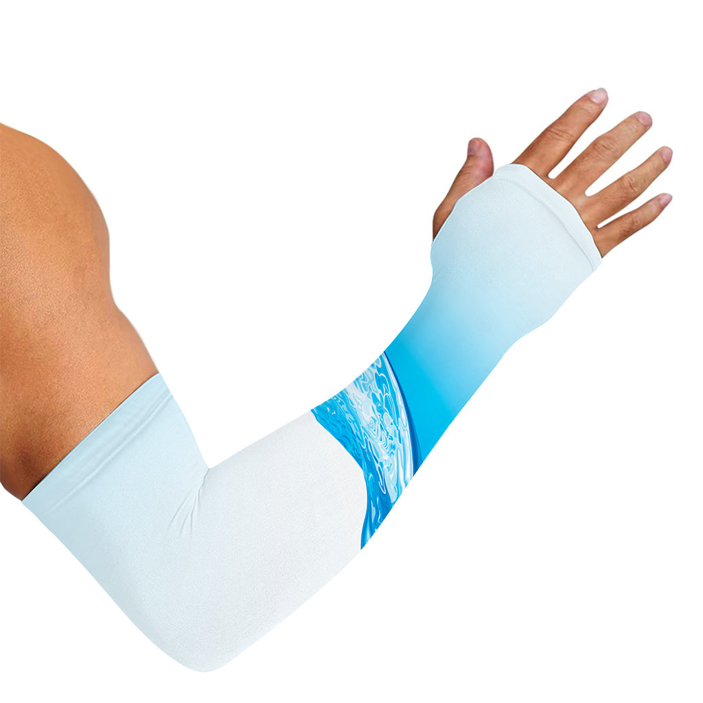 Water Wave Print Sun Protection Arm Sleeves