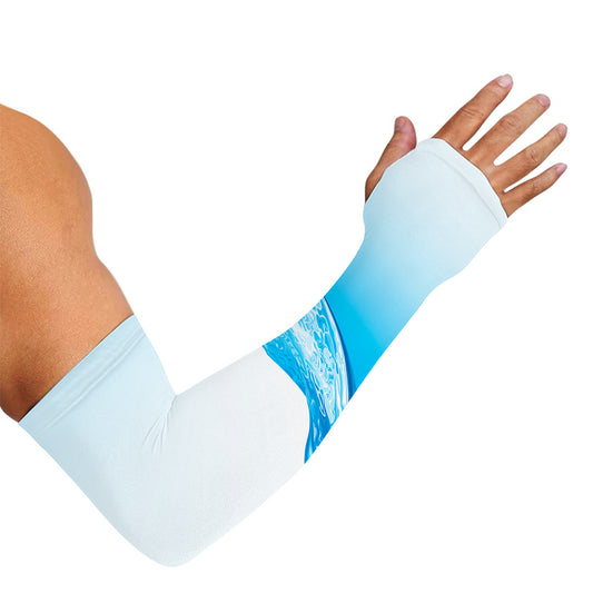 Water Wave Print Sun Protection Arm Sleeves