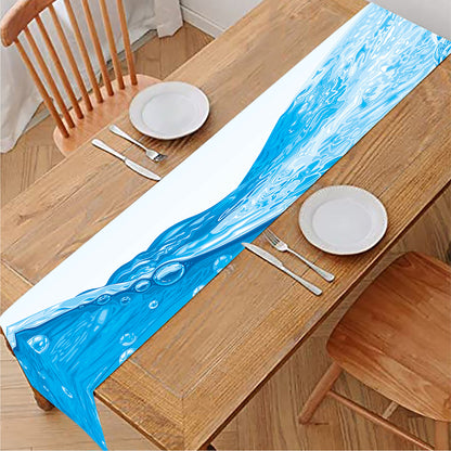 Water Wave Print Table Runner