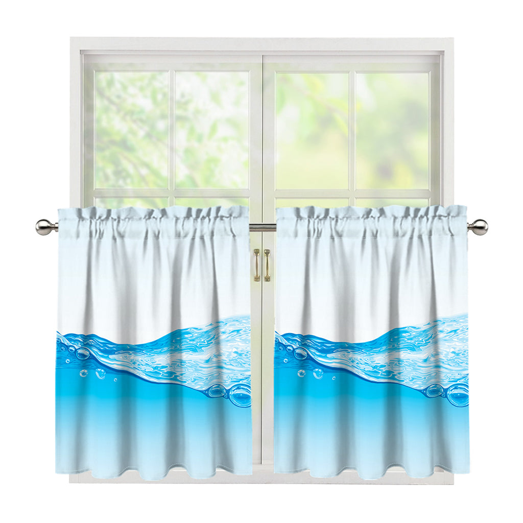 Water Wave Print Tier Curtains