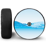 Water Wave Print Tire Cover With Camera Hole