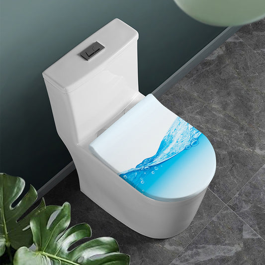 Water Wave Print Toilet Lid Cover