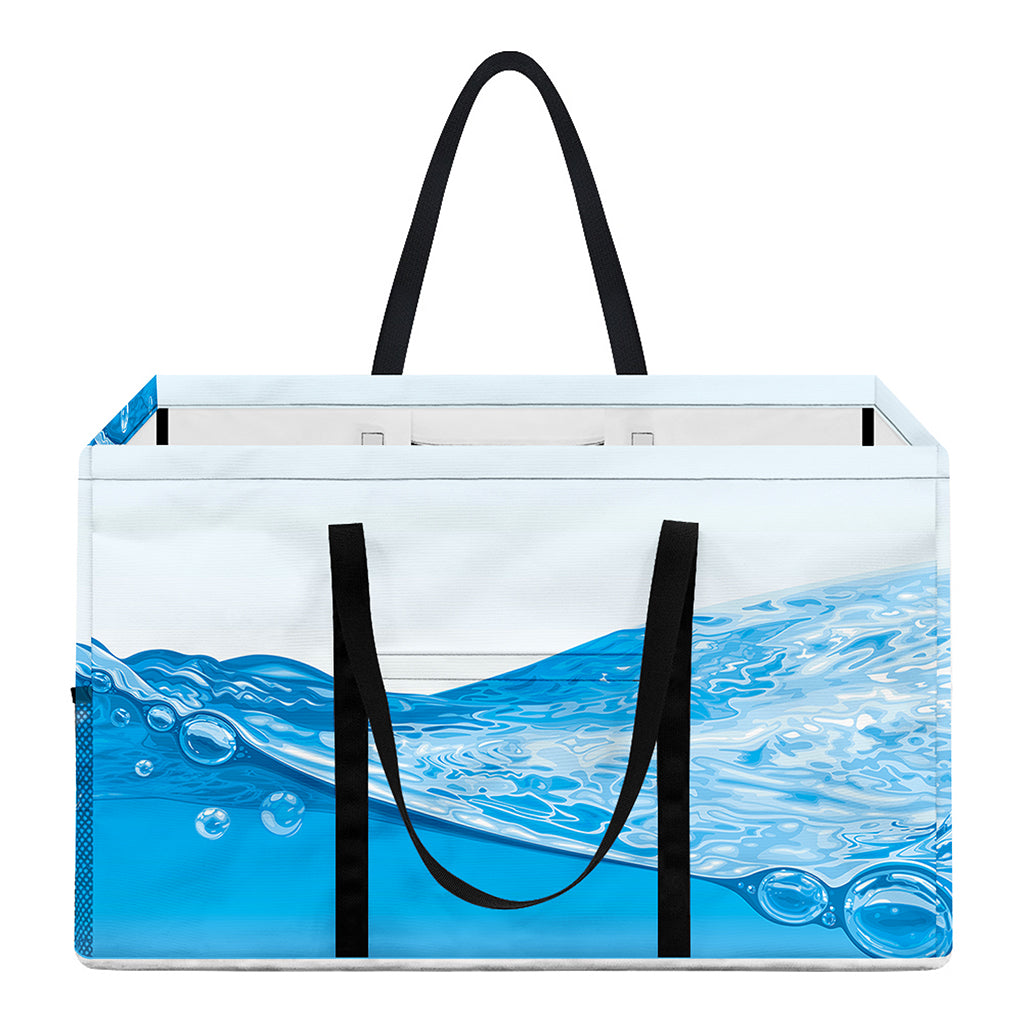 Water Wave Print Utility Tote Bag