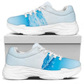 Water Wave Print White Chunky Shoes