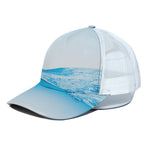 Water Wave Print White Mesh Trucker Cap