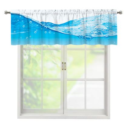 Water Wave Print Window Valance