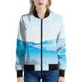 Water Wave Print Women's Bomber Jacket