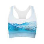 Water Wave Print Women's Sports Bra