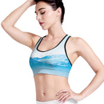 Water Wave Print Women's Sports Bra