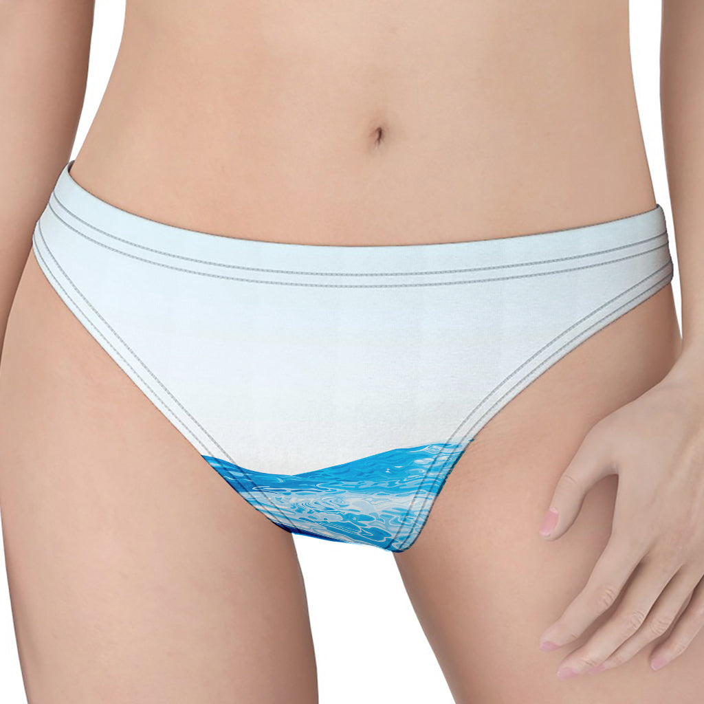 Water Wave Print Women's Thong