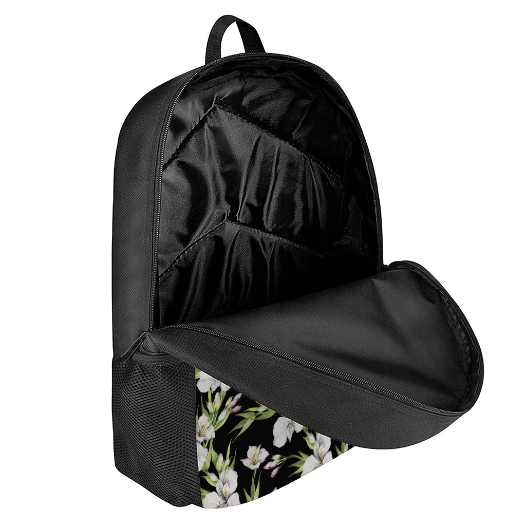 Watercolor Alstroemeria Pattern Print 17 Inch Backpack