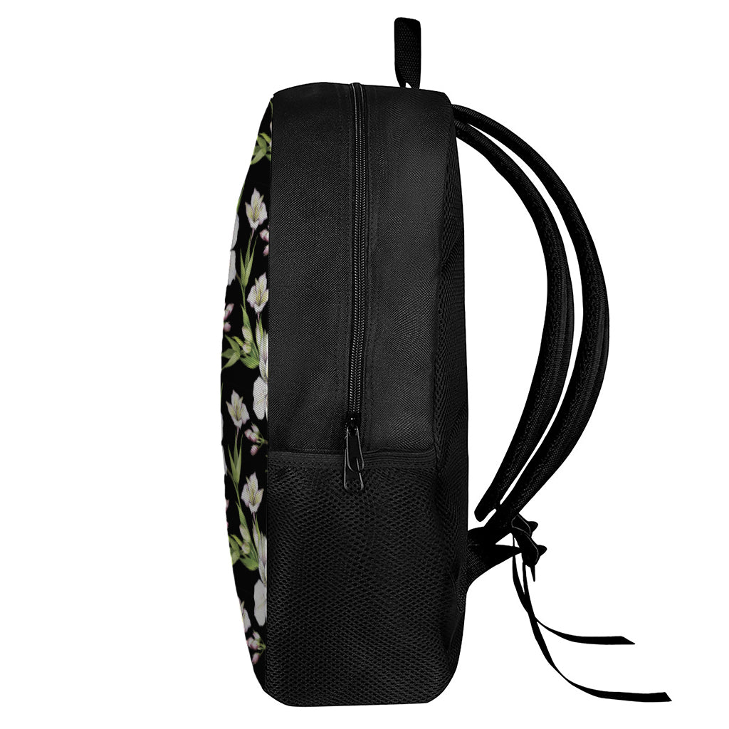 Watercolor Alstroemeria Pattern Print 17 Inch Backpack