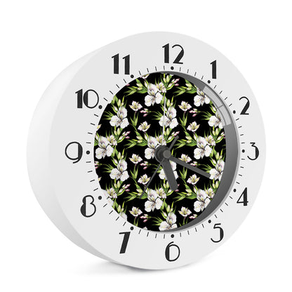 Watercolor Alstroemeria Pattern Print Alarm Clock