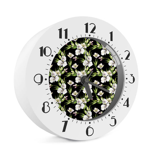 Watercolor Alstroemeria Pattern Print Alarm Clock